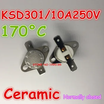 10buc/lot KSD301 10A 250V 170 170 de grade C Aproape Normal NC ceramice Temperatura Comutator Controlat de Termostat