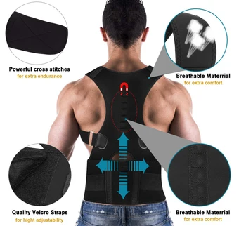 Spate reglabil Corector de Postura Terapia Magnetică Corector de Postura cu Bretele de Umăr Înapoi Bretele Support Belt NU Slouching
