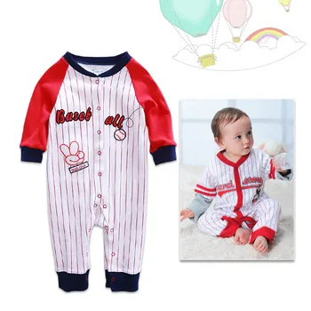 Copil nou-nascut 0-3-6 Salopetă de Primăvară Autuwn Îmbrăcăminte pentru Copii Baseball Stil Baby Salopeta de Bumbac Mâneci Lungi Jumper Pentru Baieti