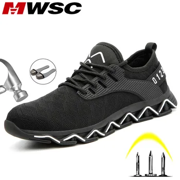MWSC de Siguranță Bocanci Pantofi Pentru Bărbați 2019 Nou Design Indestructibil Steel Toe Cizme de Lucru de sex Masculin Siguranța Construcțiilor Pantofi Adidași