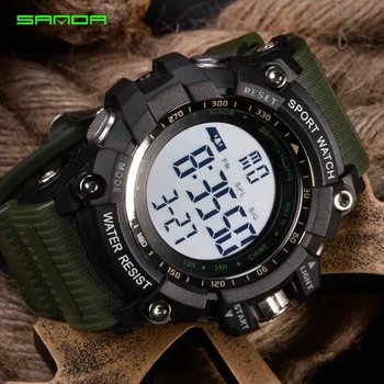 SANDA Brand Bărbați Ceasuri Impermeabil Cronometru Cronograf Sport Ceas de Lux Luminos LED Ceas Digital Pentru Omul Ceas Deșteptător