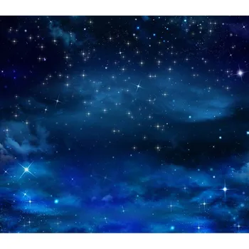 Cer albastru Glitter Stele Noapte Personalizate Fotografie de Fundal Pentru Studio Foto Recuzită Fundaluri Fotografice pânză F-2703