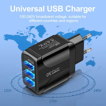 UE/SUA Plug USB Quick Charge 3.0 Rapid de Încărcare Universal de Perete Încărcătoare de Telefon Mobil Pentru iphone11 Samsung Huawei Dual-port Încărcător