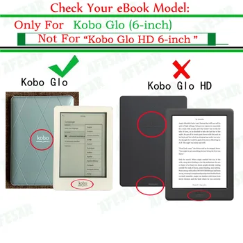 Glo flip Ultra slim folio cartea caz acoperire pentru Kobo Glo 6