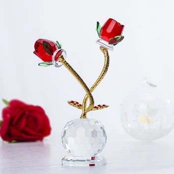 H&D 6 stiluri Elegant de Cristal Vise Flori Figurina de Colectie Statuie cel Mai bun Cadou pentru Crăciun, Ziua de naștere Acasă Decorare Nunta