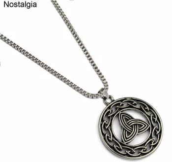 Nostalgia Irlandez Noduri Trinity Simbol Nod Unic Triquetra Amuleta Geometria Sacră Etnice Colier