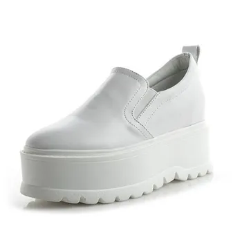 Fierbinte 2020 Nouă Primăvară Mat piele de Vacă Pantofi Platforma Femeie Adidași Non-alunecare Confortabil Tocuri inalte Pantofi din Piele Femei Pantofi Casual