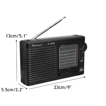 Portabil Lume Plină Benzi Radio AM FM SW Receptor, Difuzor Antenă Telescopică Jack Radio Recorder