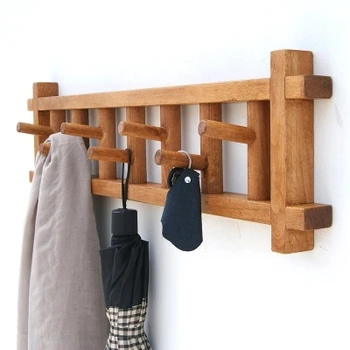 Collalily Nordic din lemn cu Design Modern de Perete Ușa haine Halat Cârlig Cuiere pentru hol Cârlig Șine Decor Japonez-American