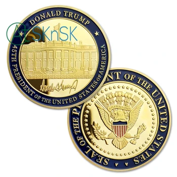 Moda sigiliul de președinte al americii de monede de aur de-a 45-președinte din statele unite, Donald trump provocare monede de colecție