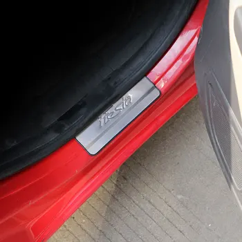 Din Oțel inoxidabil Usa Masina de Uzură Placa de Usi cu Prag de Plăci Sticker potrivit pentru Ford Fiesta MK7 2009 - 2018 Styling Auto Accesorii