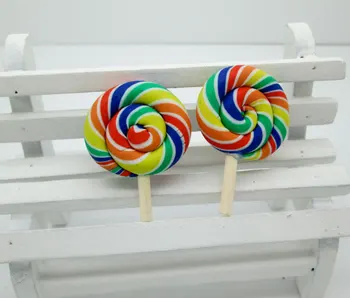 10buc Colorate Lollipop Lut Decor Meserii Kawaii Șirag de mărgele Flatback Cabochon Magnet de Frigider Album DIY Accesorii Butoane