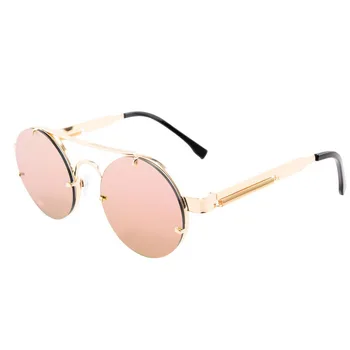 YCCRI Rotund Steampunk ochelari de Soare Brand Design Bărbați Femei Metal Punk Ochelari de Soare Vintage ochelari de soare UV400 ochelari de Soare Femei