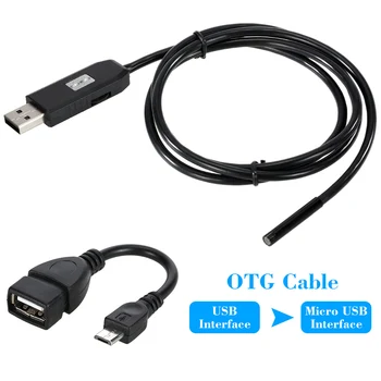 OWSOO 5.5 mm, 6 Led-uri USB Endoscop 3M Cablu Android Mini Canalizare Camera Endoscop pentru OTG cablu USB Șarpe Tub de aparat de Fotografiat Mașina de Inspecție
