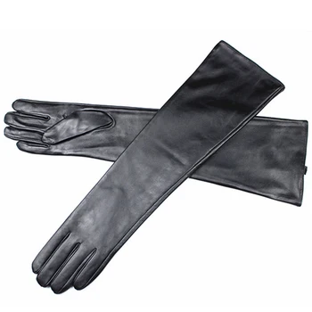 50 cm lungime mănuși din piele de oaie pentru femei subțire raionul garnitură de primăvară și de toamnă gros de catifea căptușeală cald iarna transport gratuit