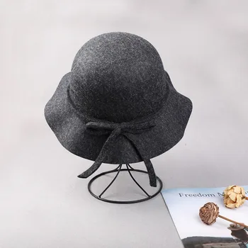 Lână pălărie de top de toamna iarna de moda imitație de lână retro bazinul pălărie