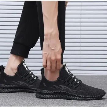 Vara Respirabil Barbati Pantofi Casual de Vara mai Noi de Vânzare Fierbinte de sex Masculin Plat Adidasi Casual Solid Dantelă Sus Adidași