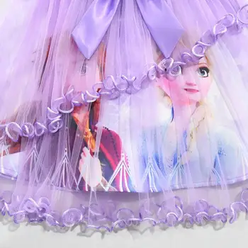 2020 vara Noi de Înaltă Calitate Elsa Anna Printesa din dantela Rochie Casual Rainbow Beach fete rochii de Moda Genunchi-Lungime Costum de Haine