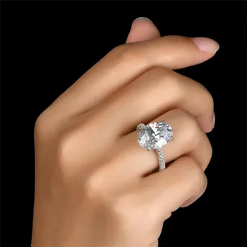 Choucong New Sosire Spumante de Lux Bijuterii Argint 925 Mare Oval Cut Mare Alb Topaz CZ Diamant Femei Inel de Nunta