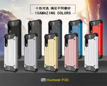 HATOLY Pentru Coque Huawei P30 Caz Huawei P30 Armuri Grele Slim Hard Capac de Cauciuc Silicon Cazul în care Telefonul pentru Huawei P30 6.0