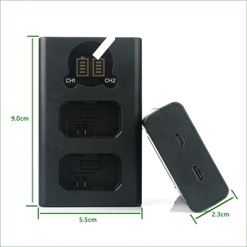 DMW-BLG10 BLE9 Dual USB Încărcător de Baterie pentru Panasonic DMC-TZ100 TZ101 TZ110 GX7 Mark II LX15 LX100 S6 ZS60 ZS100