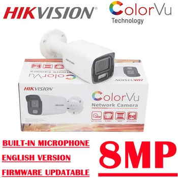 8MP POE DS-2CD2087G2-LU noi Hikvision CCTV camera ip de Supraveghere colorvu plin de culoare Fix Glonț Rețea Built-in microfon