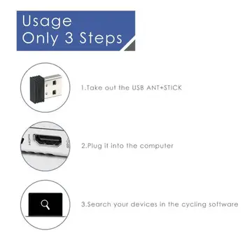 ALLOYSEED Mini ANT+ Dongle ANT+ Stick USB Adaptor de 5 metri a intervalului de Transmisie pentru Garmin Zwift Wahoo Bkool pentru ciclism