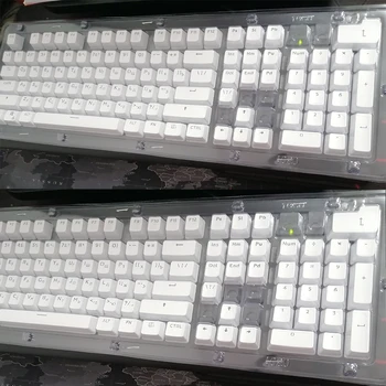 Gaming taste tastatură Mecanică capac Cheie 104 Taste Translucid lumina de Fundal Alb & Negru Taste rusă/coreeană Capac Cheie Switch-uri