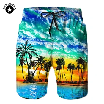 2020 Nouă Vară Fierbinte Bărbați pantaloni Scurți de Plajă iute Uscat 3d Copac de nucă de Cocos Tipărite Talie Elastic Mens pantaloni Scurți de Moda pantaloni Scurți Casual