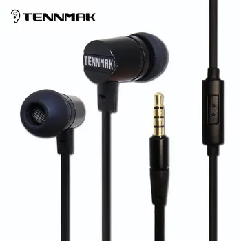 Tennmak Țambal Negru de 3,5 mm În ureche Căști de Metal Căști cu Microfon & Remote sunet clar si puternic bass