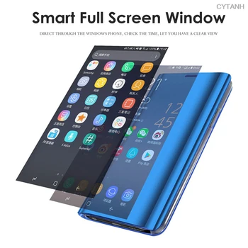Funda Coque Onoarea 20 S Smart View Oglinda Caz pentru Huawei Honor 20 MAR-LX1H 6.15 inch Stand Flip Book Cover Telefon Simplu CYTANH