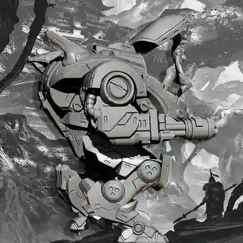 110mm Desene animate Robot Războinic de Rășină Soldat Model Neasamblate Cadou Nevopsite Pentru Copii de 3 Ani I0W4