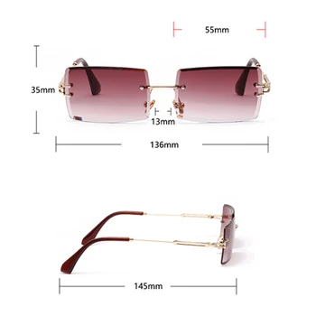 Elbru Mici fără ramă de ochelari de Soare Femei Bărbați Vară Negru Rosu Mic, Dreptunghiular, Pătrat ochelari de Soare Pentru Femei UV400 ochelarii 2020