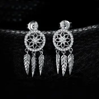 JewelryPalace Bohemian Dream Catcher CZ Picătură Cercei Argint 925 Cercei Pentru Femei coreea Cercei Moda Bijuterii 2021