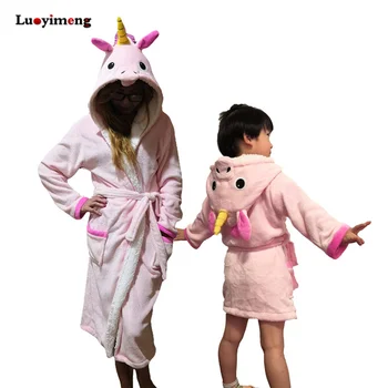 Copilul Halate De Baie Pentru Fete Pijamale De Iarnă Unicorn Cu Gluga Prosop De Plajă Băieți Halat De Baie Gros Cald Pijamale Copii Halat