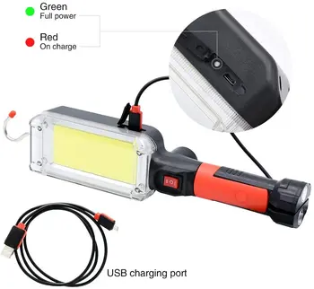 ȘTIULETE de LED Lumina de Lucru cu Bază Magnetică și Cârlig Portabilă Reîncărcabilă Lanterna cu Baterii tip 18650 pentru Reparații Auto,de Urgență