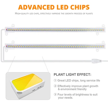 USB Timer Crească Lampa Interior Led-uri Cresc Light Bar Plante de Casa Grija Fitolamp Spectru Complet Rafturi Phytolamps Alb Cald 380-780nm