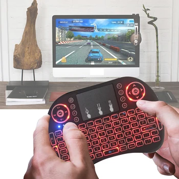 FONKEN I8 Mini Tastatura Wireless Cu Touchpad 2.4 G Tablet Keyboard Colorate Gaming Wireless Tastatură Și Mouse-ul Pentru PS4 Smart TV