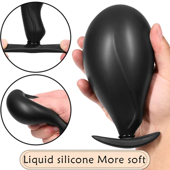 Super Mari Gonflabile Mari Anal Plug Vibrator Pompa Dilatator Anal Extensibil Nici un Vibrator Butt Plug Anal Bile Jucarii Sexuale pentru Bărbat