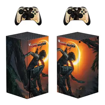 Tomb Raider Piele Autocolant Decal Acoperire pentru Xbox Seria X Consola si 2 Controlere Xbox Seria X de Piele Autocolant Vinil