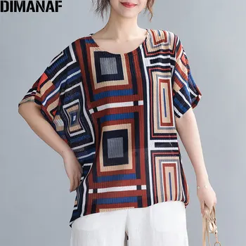 DIMANAF 2020 Femei, Plus Dimensiune T-Shirt de Vară Doamna Topuri Teuri Tunica Tricouri Casual Vintgae Liber Supradimensionat Îmbrăcăminte Batwing Maneca