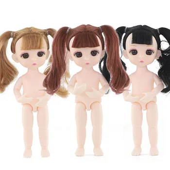 16 cm 13 Comune Mobile Bjd Mini Papusa Poate Răsuci Nud Papusa Galben Gri Maro Puteți Dress Up de Păr Nud Corpului Fată de Moda Jucarii Cadou