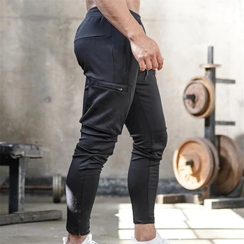 De sex masculin de Moda Skinny Pantaloni cu Fermoar design Pantaloni, Săli de sport Antrenament de Fitness Jogger Pnats Sweatpants Mens Mișcare pantaloni pantaloni