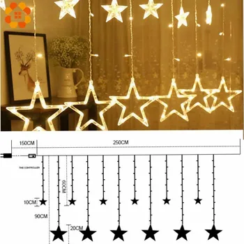 1Set 3 Stiluri de Ramadan Stele si Luna AC 220V Ghirlandă cu LED-uri Perdea de Lumini Șir EID Mubarak de Nunta de Decorare Ziua de nastere Consumabile Partid