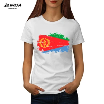 BLWHSA Eritreea Pavilion de Imprimare tricou Femei de Moda Bumbac Amuzante tricouri Hip Hop Eritreea Drapelul Național Femei Topuri Tricouri