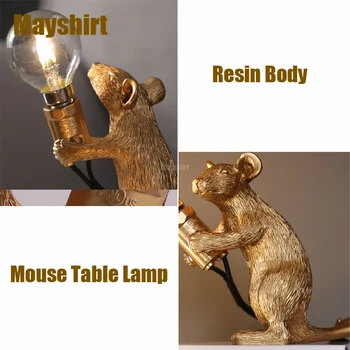 Avea Mouse-Lămpi de Masă pentru Dormitor Lampă de Noptieră Italia Rășină Animal Rat Lampa de Birou Decor Acasă Led Stand de Lumina, Corpuri de Iluminat