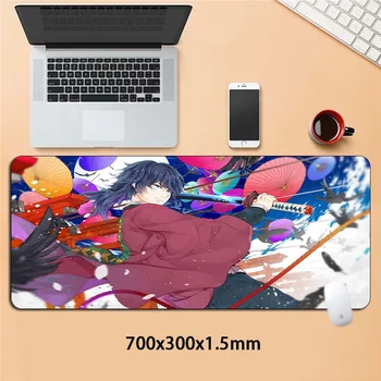 Mare de Cauciuc Anime XL Kimetsu nu Yaiba Mouse Pad Gamer Tastatură de Calculator Tampon de Blocare Marginea Mousepad Otaku Laptop PC de Birou Mat