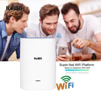 KuWFi 3-pack Tri-band Toată Casa Plasă de Sistem WiFi cu AC2200 viteza Gigabit plasă WiFi5 Router&Extender acoperă până la 6500 mp.ft