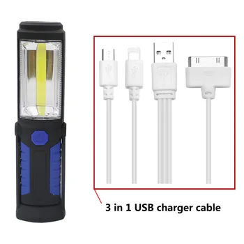 Flexibil USB Reîncărcabilă COCEAN de porumb a CONDUS Lumina de Lucru de Mână lanterna Lanterna Magnetica de Lucru Lampă de Putere de Încărcare de Telefon Lampa Felinar Camping