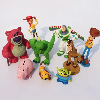 9pcs/set Toy Story Cifre Woody, Buzz Lightyear Jessie Bullseye Cal Iubi Urs Rex Dinozaur Hamm Porc Slinky Dog Jucarii Model